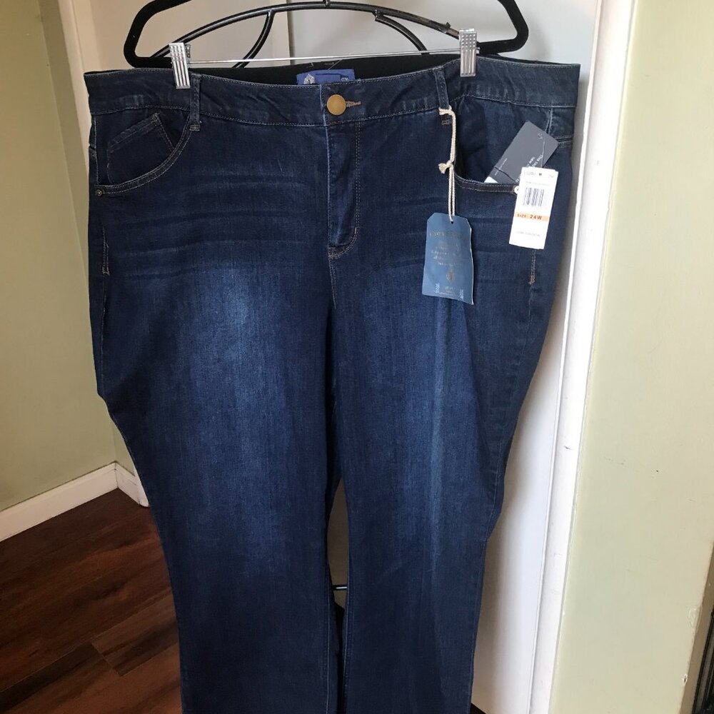 DEMOCRACY WOMEN JEANS SIZE 24W NWT STRETCH RAW HEM BOOT CUT AB SOLUTION - Picture 7 of 7